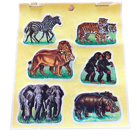 Vintage Redi-Stix Wild Animals 30 Stickers Vintage 90s Made in USA Ephemera Kids - Picture 1 of 2